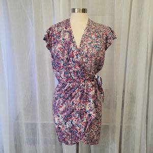 IRO Paris Mini Wrap Dress Ruffled Cap Sleeves size 34